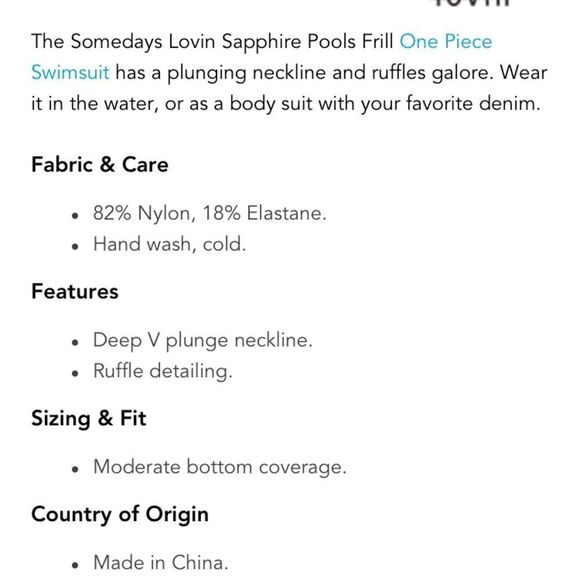 NWT SomeDays Lovin Sapphire Pools swimsuit - Picture 5 of 5